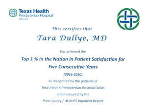 Texas Health Presbyterian Hospital Dallas Certificate